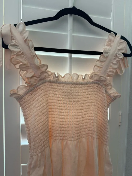 Ephemera St. Bernard Smocked Ruffle-Strap Maxi Dress in blush - Picture 2 of 5